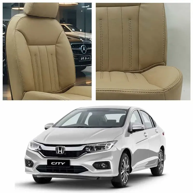 Updated Beige Audi-Inspired Seat Covers For Honda City (2021–2025) 1