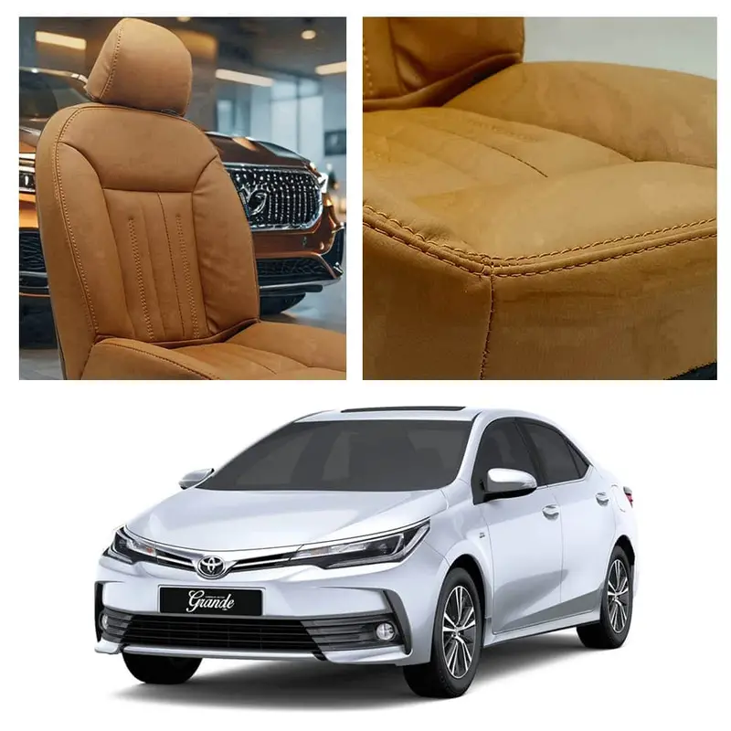 Upgraded Brown Audi-Style Seat Covers For 2014–2021 Toyota Corolla Grande 1