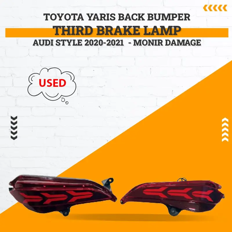 Used Toyota Yaris Rear Bumper Trim – Audi-Inspired Third Brake Light Assembly (2020–2021) 1