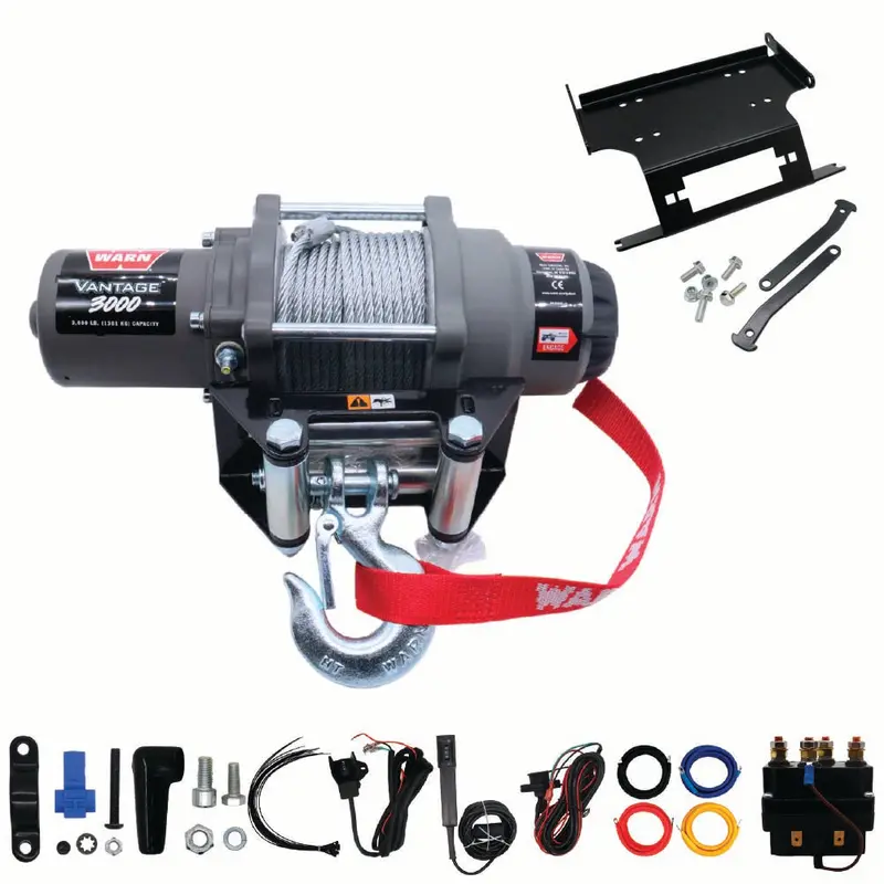Warn Vantage 3000 Winch (3,000 Lb Pull Rating) + Honda Talon Mounting Kit (108213 + 102600) For 2019–2022 Talon 1000X/R Utvs 1