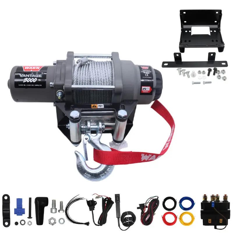 Warn Vantage 3000 Winch & Mount Kit (108213/101678) – Bolt-On Steel Plate For Kawasaki Teryx 800, Teryx4, Krx 1000 (2014–2023) 1