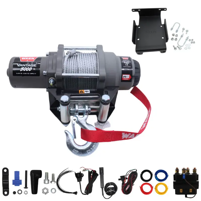 Warn Vantage 3000 Winch & Mount Kit (108213/70326) – Heavy-Duty Bolt-On Plate For Suzuki King Quad 450/500/700/750 & Quadracer (2005–2025) 1