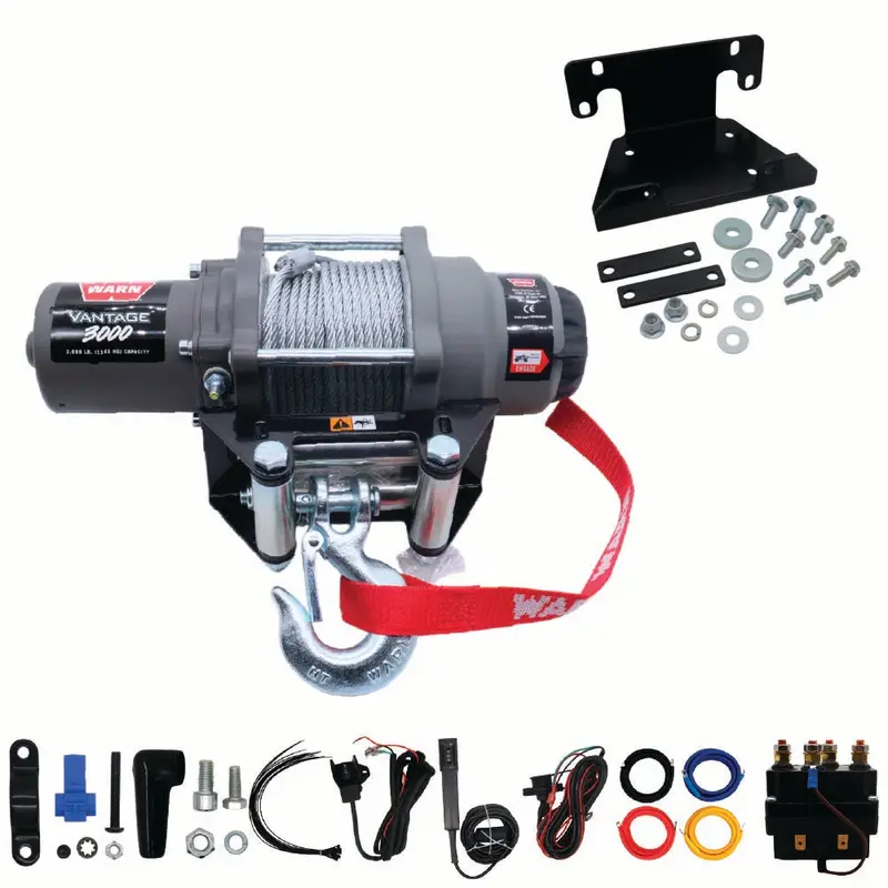 Warn Vantage 3000 Winch & Mount Kit (108213/95740) – Heavy-Duty Bolt-On Plate For Yamaha Grizzly 700 & Kodiak 700 (2016–2024) 1