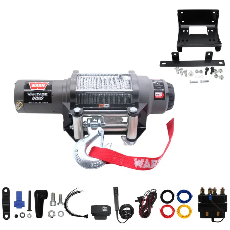 Warn Vantage 4000 Winch & Mount Kit (108214/101678) – Bolt-On Steel Plate For Kawasaki Teryx 800, Teryx4, Krx 1000 (2014–2023) 1