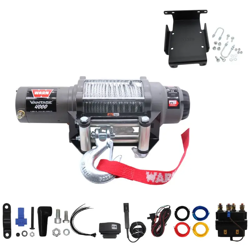 Warn Vantage 4000 Winch & Mount Kit (108214/70326) – Heavy-Duty Bolt-On Plate For Suzuki King Quad 450/500/700/750 & Quadracer (2005–2025) 1
