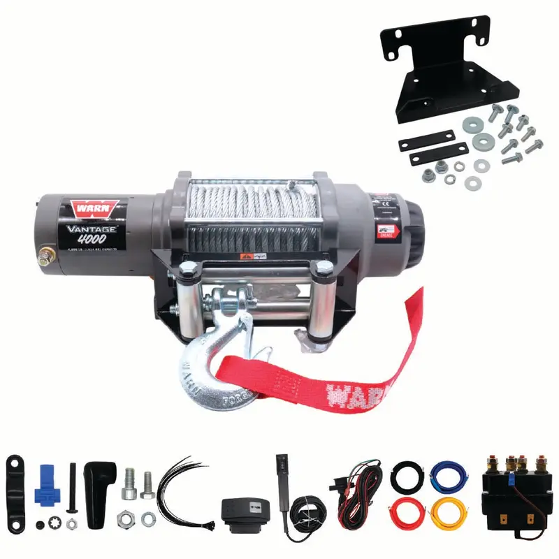 Warn Vantage 4000 Winch & Mount Kit (108214/95740) – Heavy-Duty Bolt-On Plate For Yamaha Grizzly 700 & Kodiak 700 (2016–2024) 1