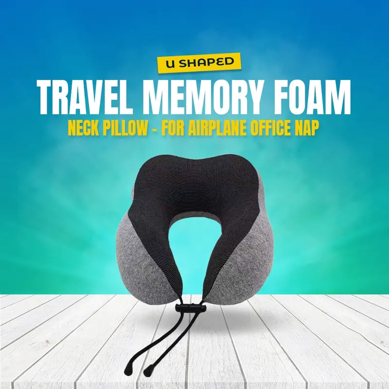 Washable U-Shaped Travel Pillow With Memory Foam Support 1