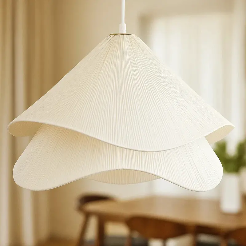 White Floral Pendant Light – Delicate Botanical-Inspired Ceiling Fixture 1