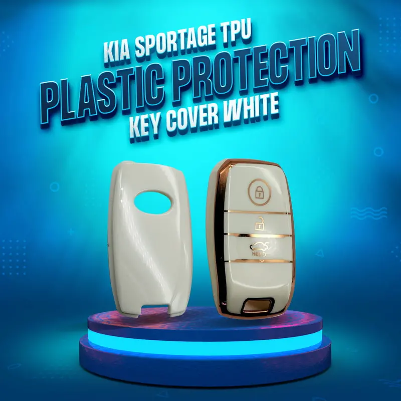 White Tpu Key Protector For Kia Sportage Remote (2019–2024) 1