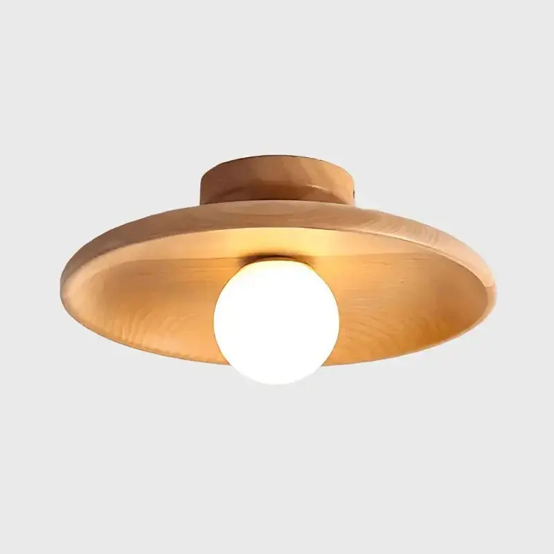 Wooden Surface-Mount Ceiling Light – 18 Cm Or 28 Cm Bivolt Fixture With Adjustable Color Temperature 1