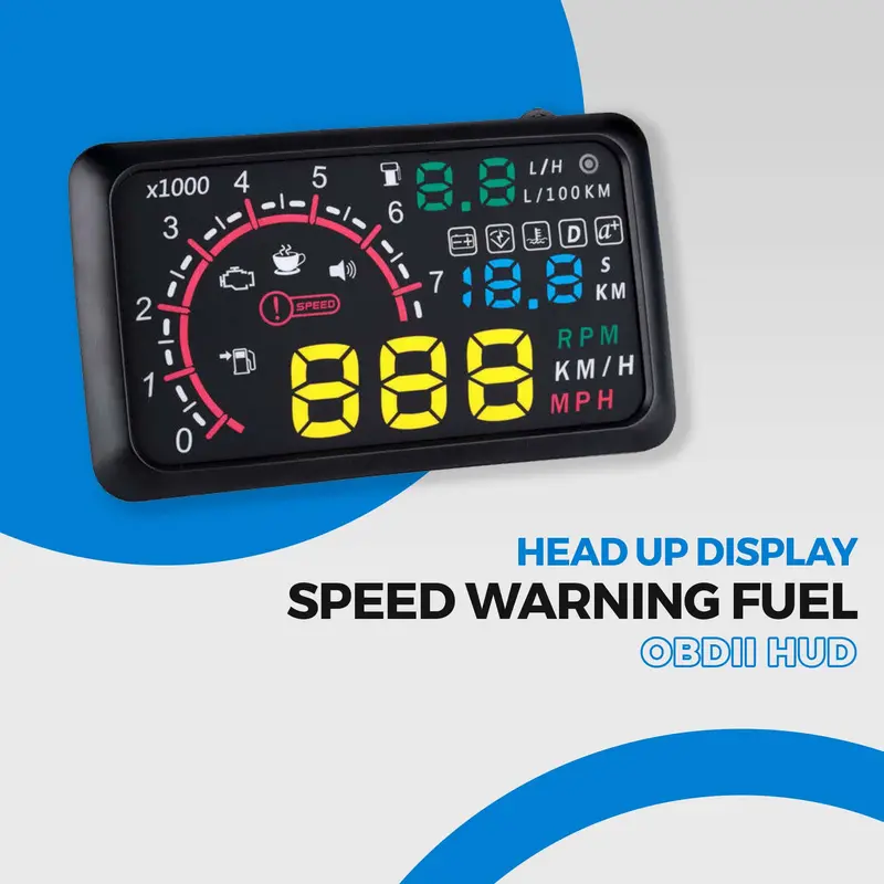 X3 Hud Obd2 Head-Up Display – Dual Screen With Speed, Fuel & Alert Features 1
