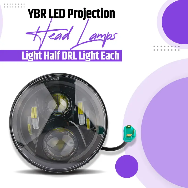 Ybr Led Projection Headlamp With Half Drl – Modern Halogen-To-Led Upgrade (Per Unit) 1