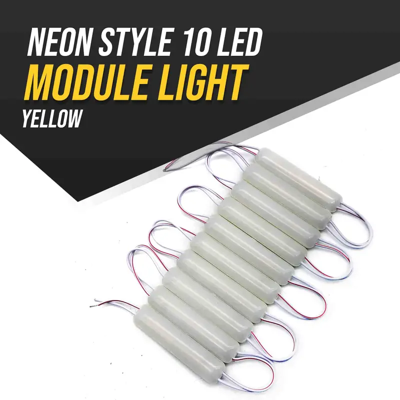 Yellow 10-Led Neon-Style Module Light – Vibrant & Eye-Catching 1