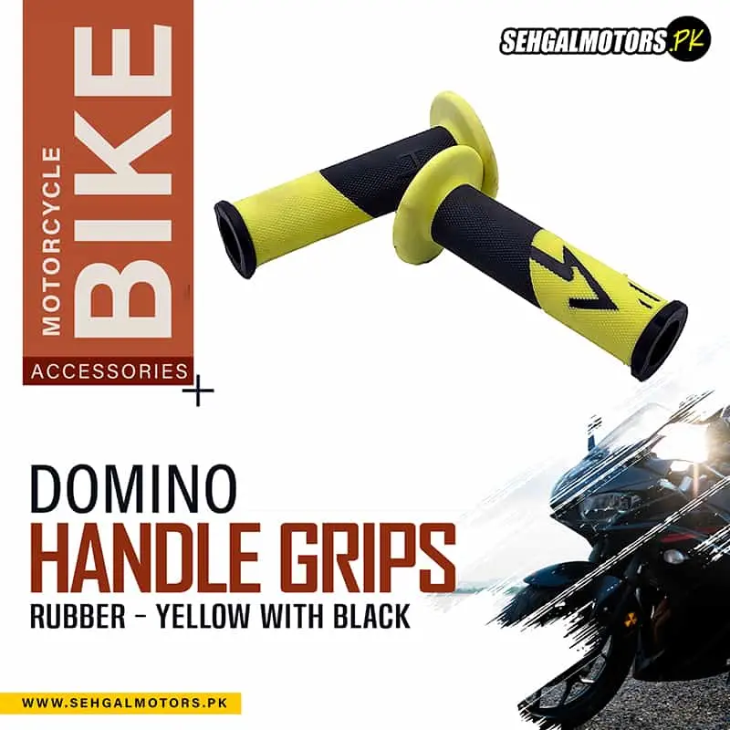 Yellow-And-Black Rubber Motorcycle Handle Grips – Dual-Pack 1