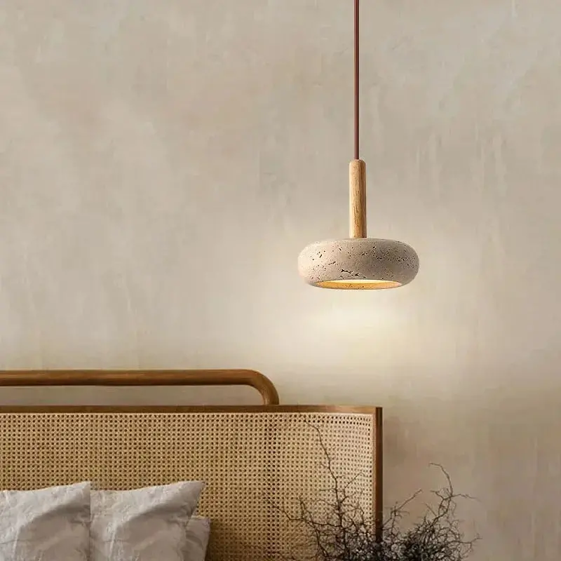 Yellow Marble Led Pendant – Natural Stone Ceiling Light With Integrated Lighting 1