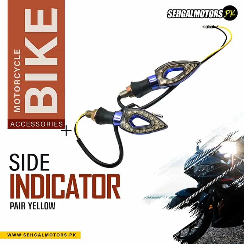 Yellow Motorcycle Turn Signal Pair – Robust Construction (Model A73314) 1