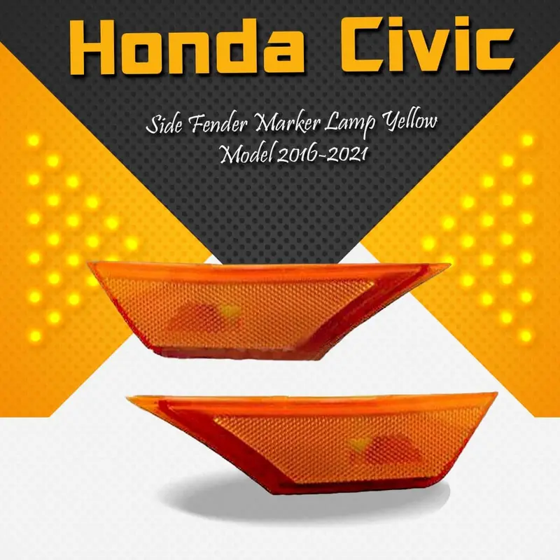 Yellow Side Fender Marker Lamps For Honda Civic X (2016–2021) – Led-Ready Accessories 1