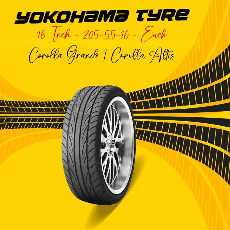 Yokohama 16-Inch Tyre For Toyota Corolla Grande & Altis – High-Performance Replacement Tyre (Each) 1