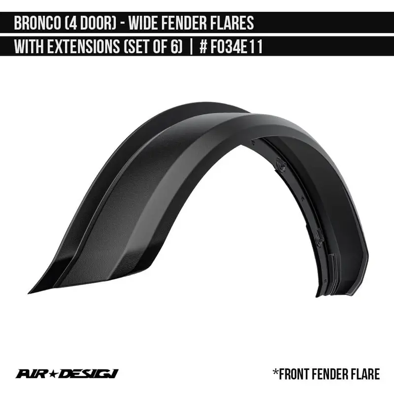 Air Design Fo34E11 Widebody Fender Flares For 2021–2025 Ford Bronco 4-Door 1