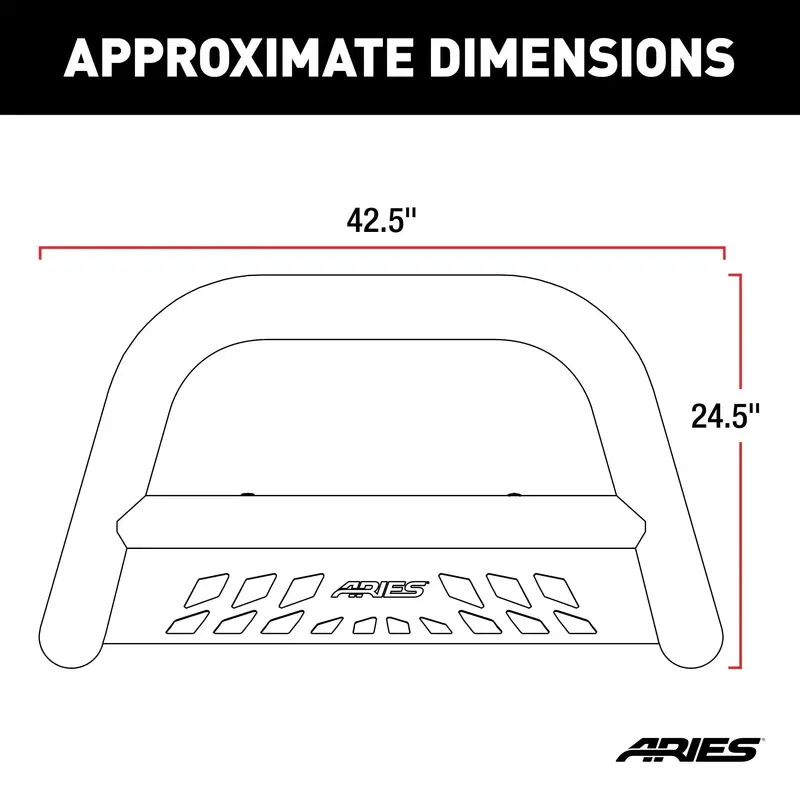 Aries Al45-9004 Big Horn 4-Inch Black Aluminum Bull Bar For Nissan Titan Xd 1