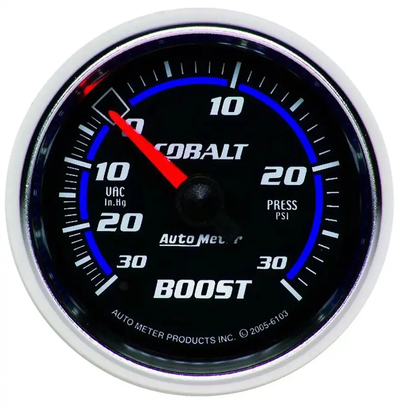 Autometer Cobalt Vacuum/Boost Gauge – 2-1/16", Mechanical, -30 Inhg To +30 Psi 1