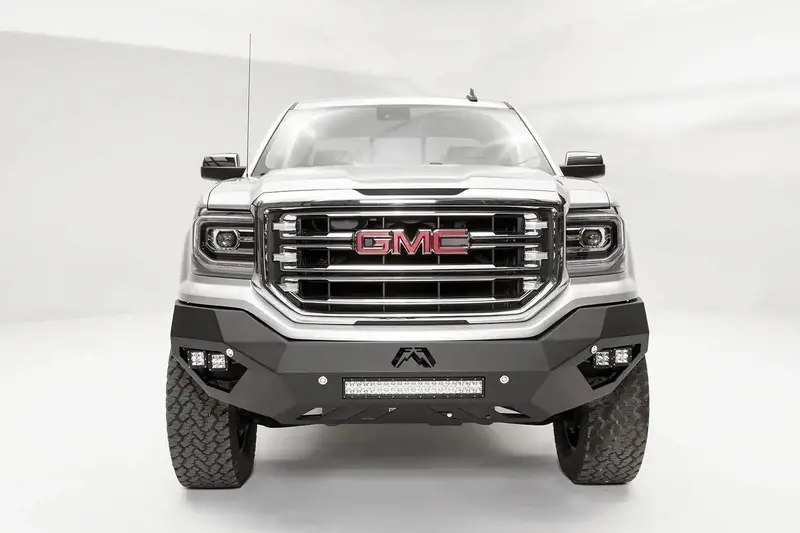 Fab Fours Vengeance Front Bumper – Two-Stage Black Powder-Coated Design For Trucks (No Skid Plate) 1