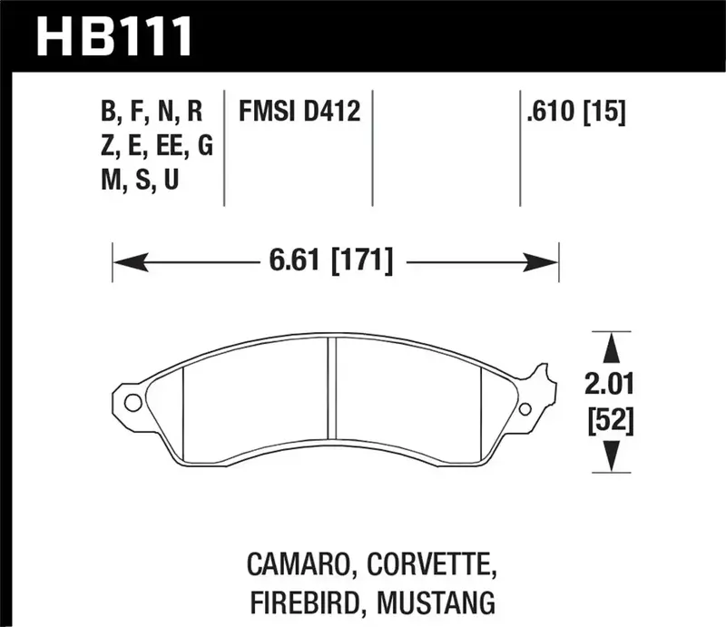 Hawk Performance Hp Plus Brake Pads – High-Friction Disc Pads, 0.610" Thickness 1