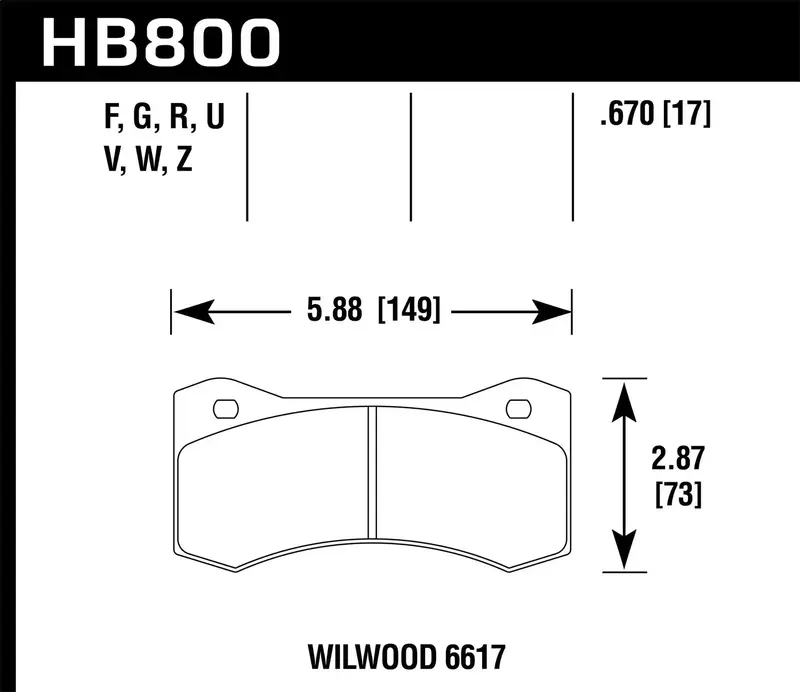 Hawk Performance Hps Brake Pads Hb800F.670 – High-Performance Friction Material For Willwood Calipers 1