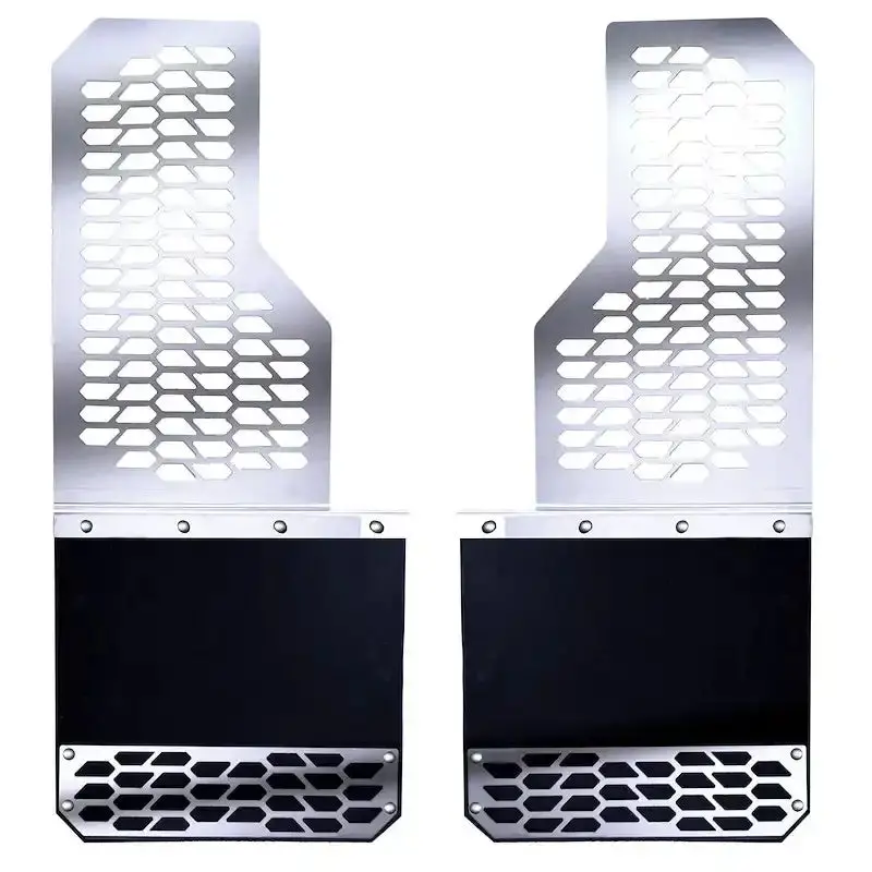 Putco 78055 Polished Stainless Steel Mud Flaps With Hex-Shield Design 1