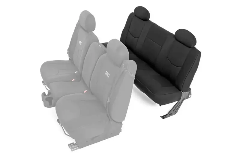 Rough Country Neoprene Seat Cover Set With Two Headrest Covers – Black 1