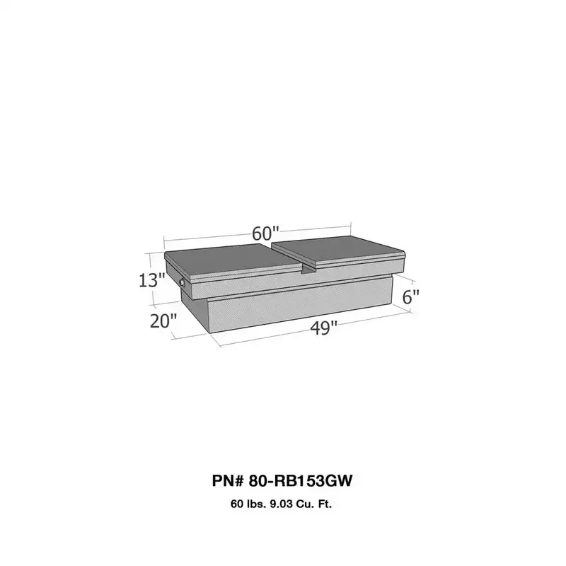 Westin Brute Gull Wing Tool Box – 15.3" Wide Aluminum Storage Lid (Model 80-Rb153Gw) 1